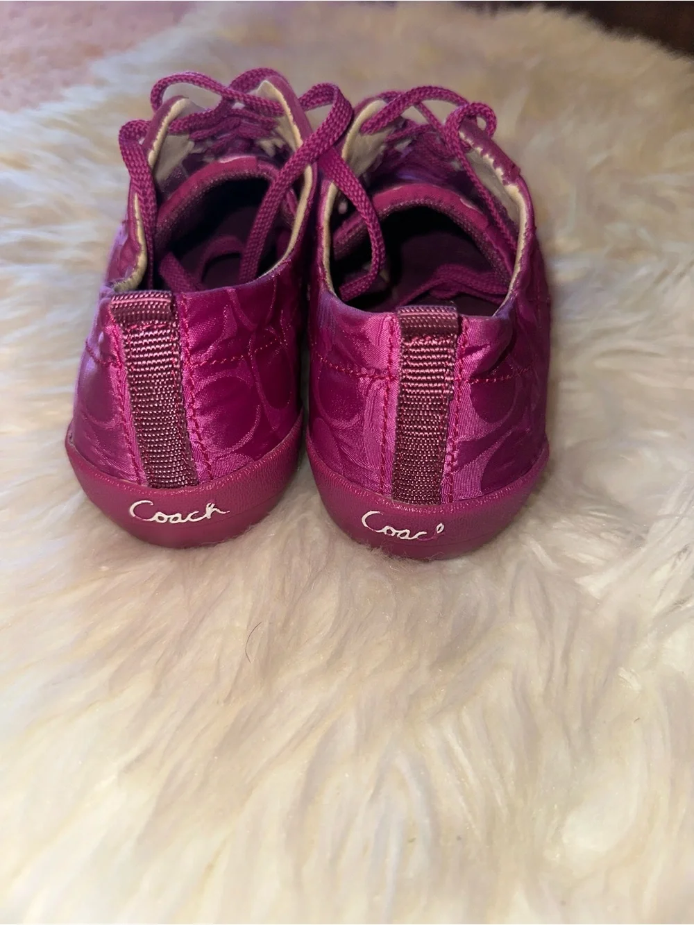 Coach Magenta Signature Stripe Women's Sneakers